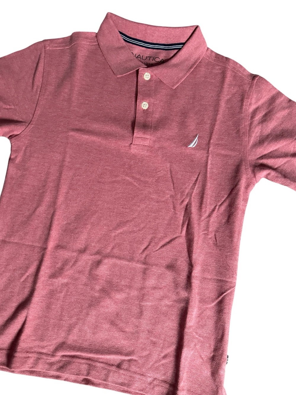 😎NWT Nautica Boys Youth Kids Pink Preppy Classic Short Sleeve Polo Shirt | 10
